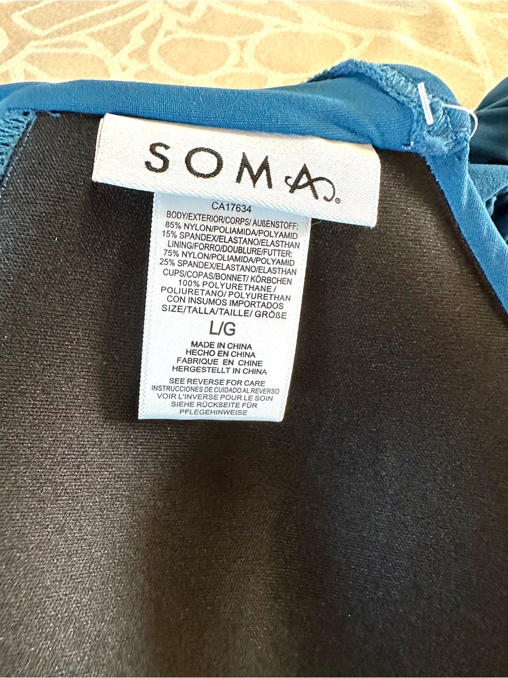Soma Swim Ocean Navy Bikini Set NWT Top L Bottom XL - Picture 5 of 6